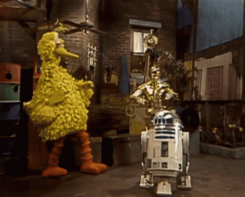 Robôs alegres dançando
